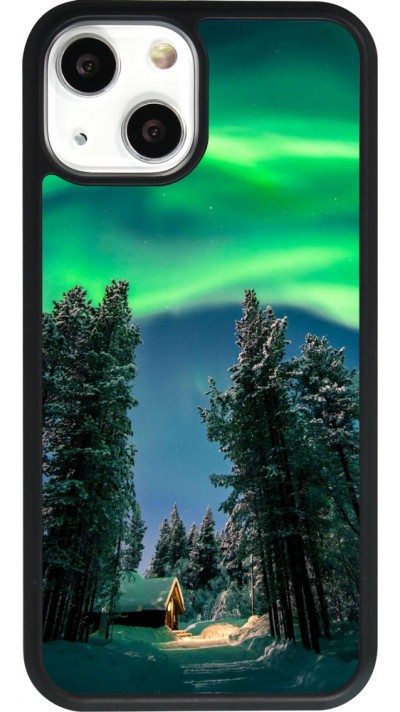 iPhone 13 mini Case Hülle - Silikon schwarz Winter 22 Northern Lights