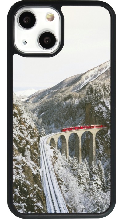iPhone 13 mini Case Hülle - Silikon schwarz Winter 25 Winter polar express