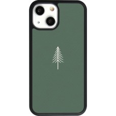 Coque iPhone 13 mini - Silicone rigide noir Christmas 22 minimalist tree
