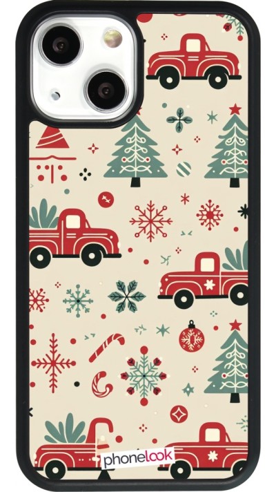 iPhone 13 mini Case Hülle - Silikon schwarz Weihnachten 2024 Lkw Tanne