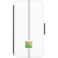 Coque iPhone 13 mini - Wallet noir Canton TG blanc