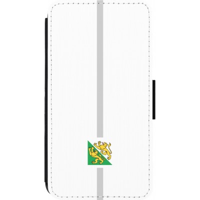 Coque iPhone 13 mini - Wallet noir Canton TG blanc