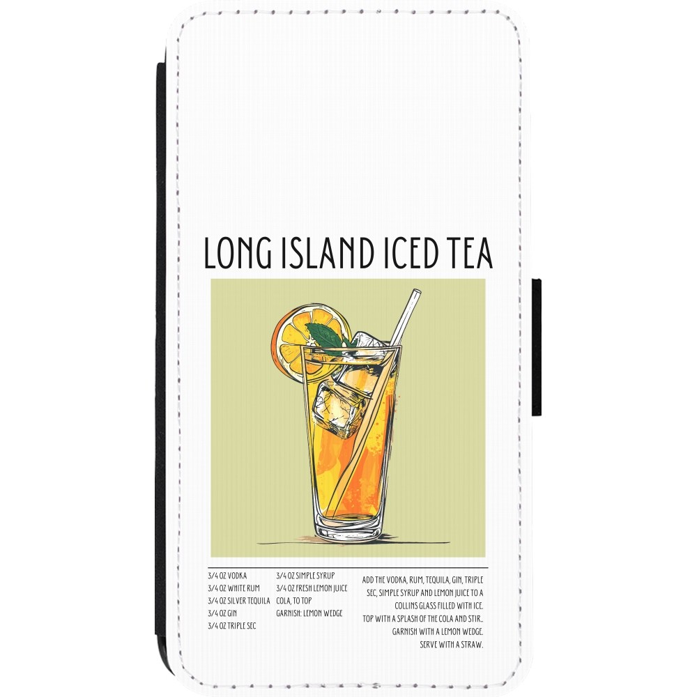 iPhone 13 mini Case Hülle - Wallet schwarz Cocktail Rezept Long Island Ice Tea