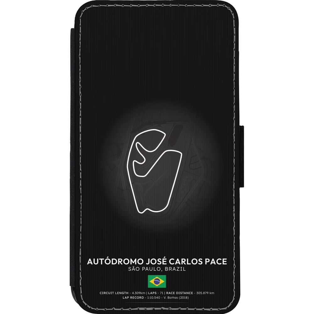 iPhone 13 mini Case Hülle - Wallet schwarz F1 Track 2025 Brazil