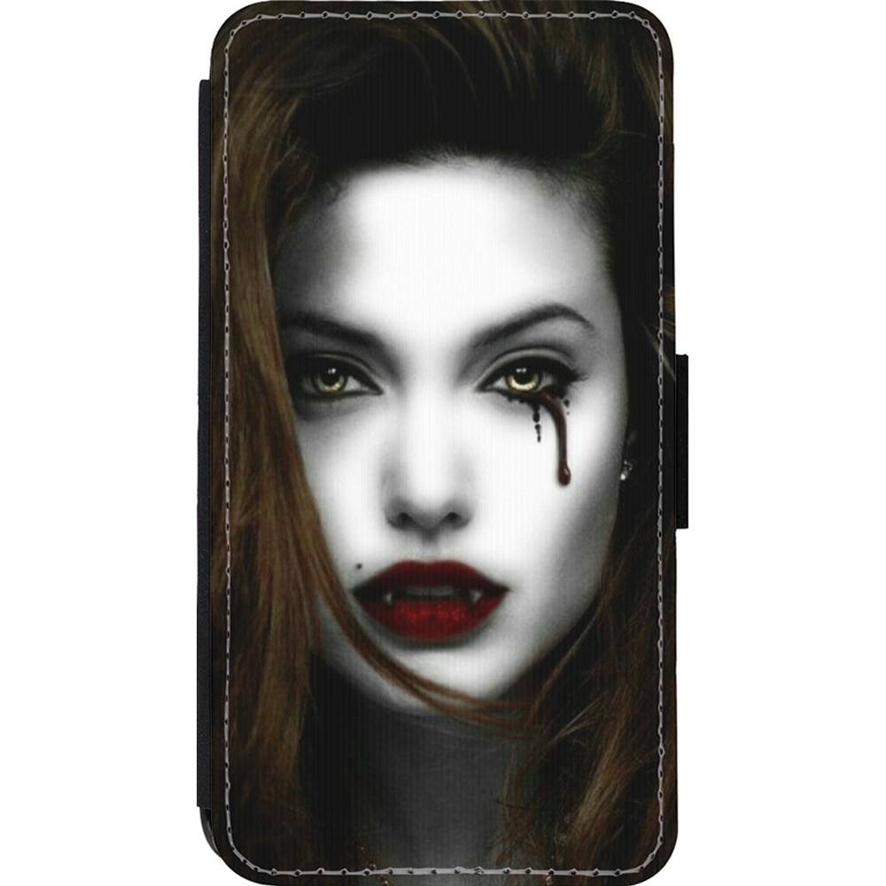 Coque iPhone 13 mini - Wallet noir Halloween 2023 gothic vampire