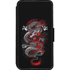 iPhone 13 mini Case Hülle - Wallet schwarz Japanese style Dragon Tattoo Red Black