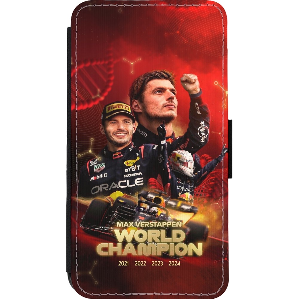 iPhone 13 mini Case Hülle - Wallet schwarz Max Verstappen Champion 2023