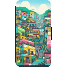 iPhone 13 mini Case Hülle - Wallet schwarz Medellin Comuna 13 Kunst