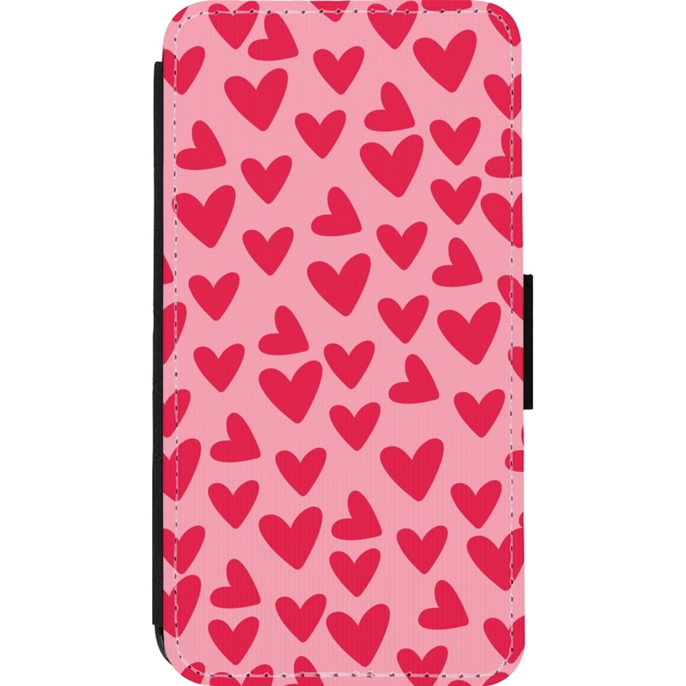 iPhone 13 mini Case Hülle - Wallet schwarz Mom 2024 kleine Herzen