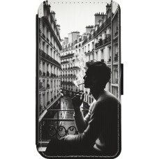 Coque iPhone 13 mini - Wallet noir Parisian Smoker