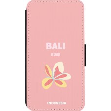 Coque iPhone 13 mini - Wallet noir Pop Summer Destination Bali