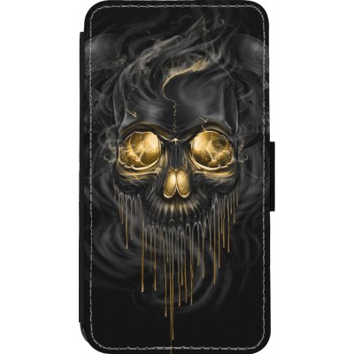Hülle iPhone 13 mini - Wallet schwarz Skull 02