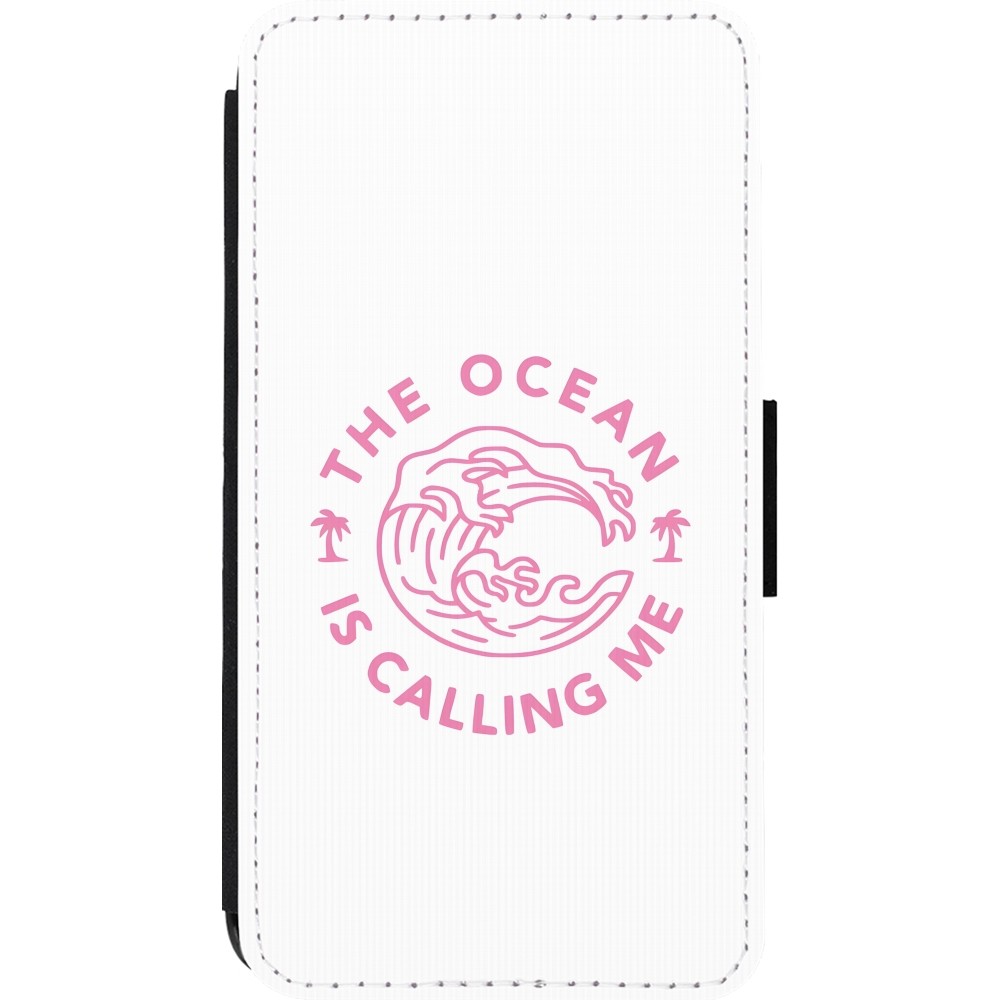 Coque iPhone 13 mini - Wallet noir The Ocean is calling me