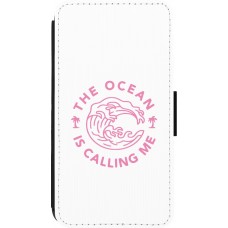 Coque iPhone 13 mini - Wallet noir The Ocean is calling me