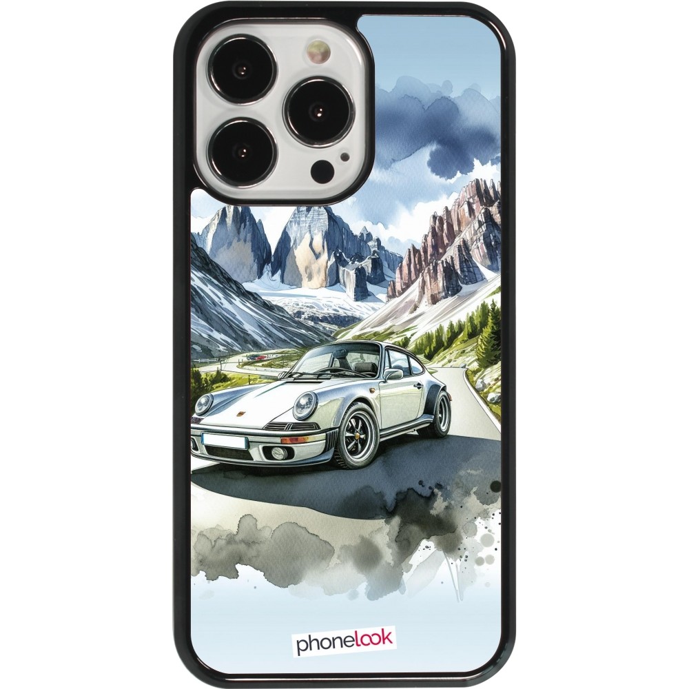 Coque iPhone 13 Pro - Porsche 911 Mountain Watercolor