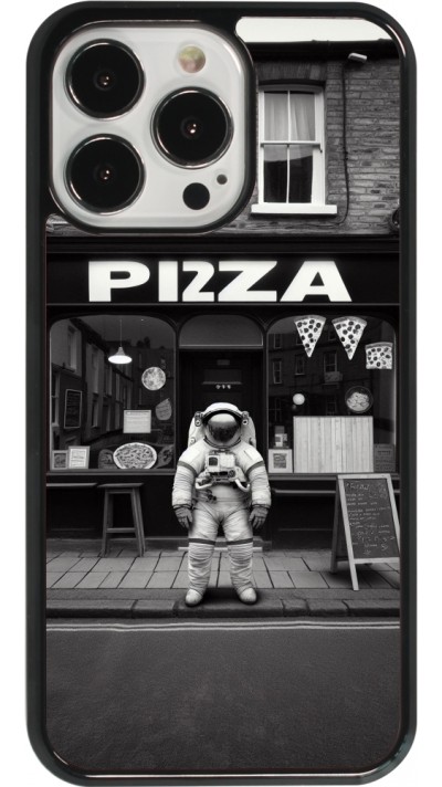 Coque iPhone 13 Pro - Astronaute devant une Pizzeria