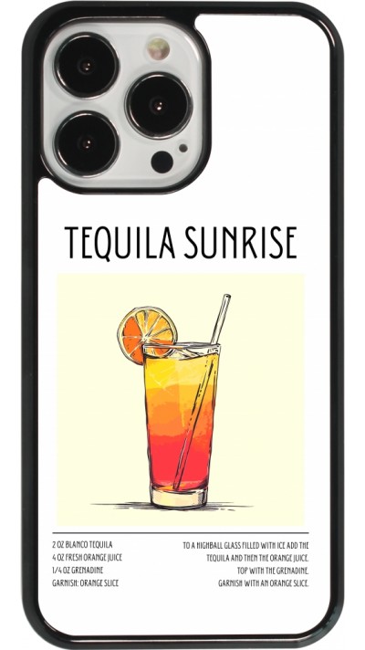 iPhone 13 Pro Case Hülle - Cocktail Rezept Tequila Sunrise