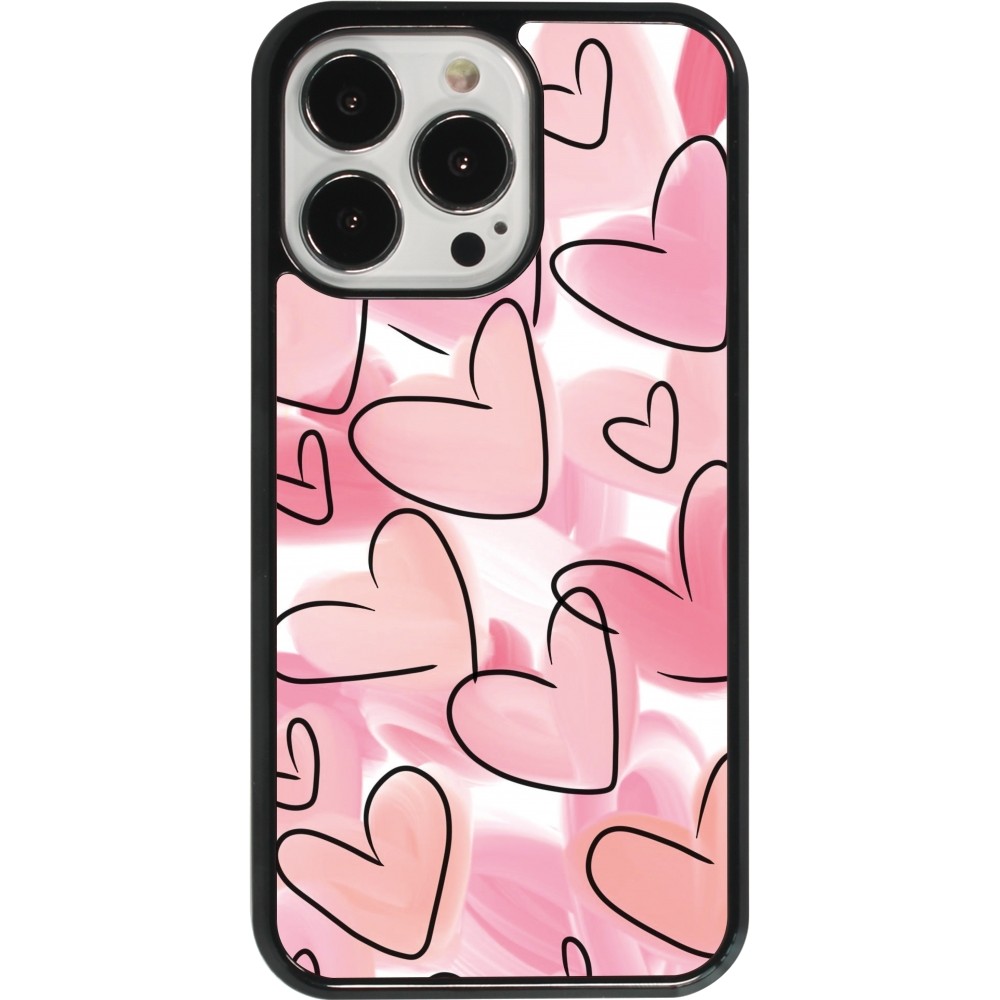 iPhone 13 Pro Case Hülle - Easter 2023 pink hearts