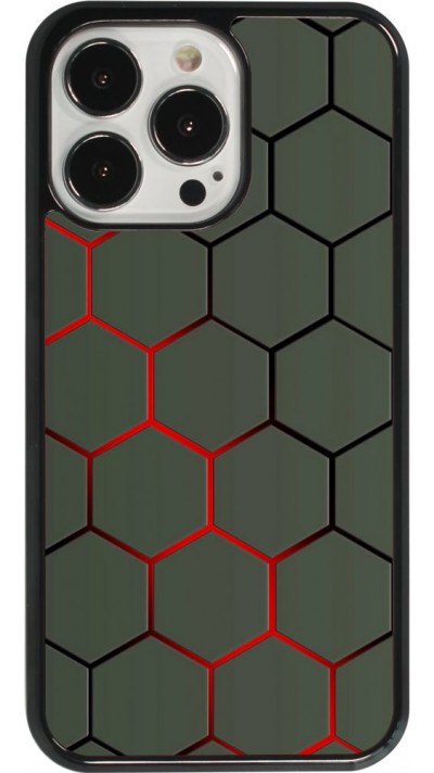 iPhone 13 Pro Case Hülle - Geometric Line red