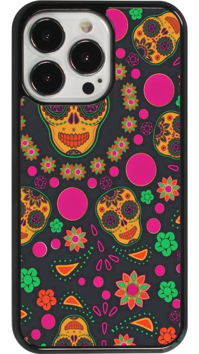 iPhone 13 Pro Case Hülle - Halloween 22 colorful mexican skulls