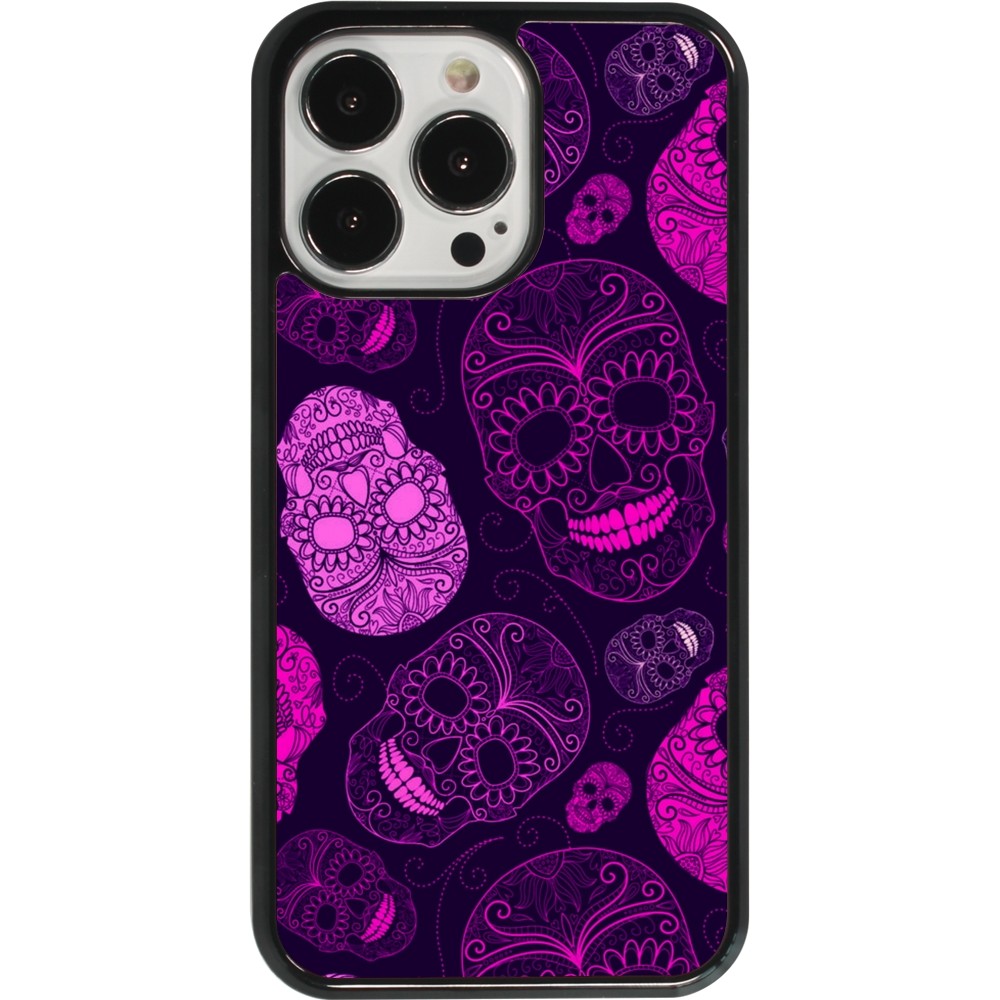 iPhone 13 Pro Case Hülle - Halloween 2023 pink skulls