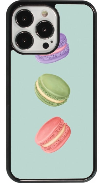 Coque iPhone 13 Pro - Macarons on green background