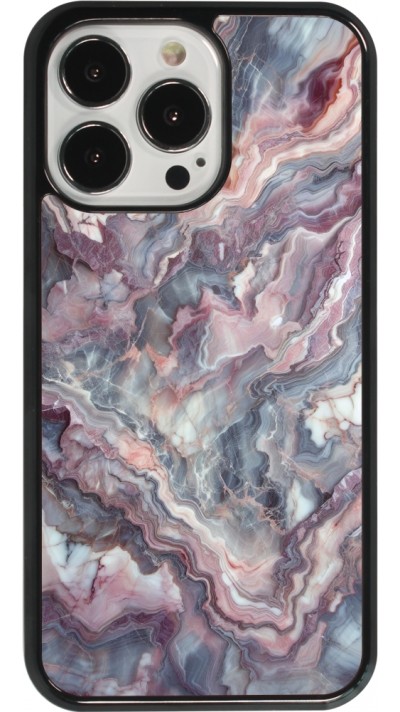 iPhone 13 Pro Case Hülle - Violetter silberner Marmor