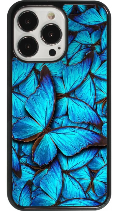 iPhone 13 Pro Case Hülle - Papillon - Bleu