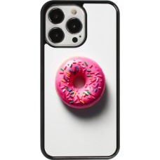 iPhone 13 Pro Case Hülle - Weisser Hintergrund, pinker Donut