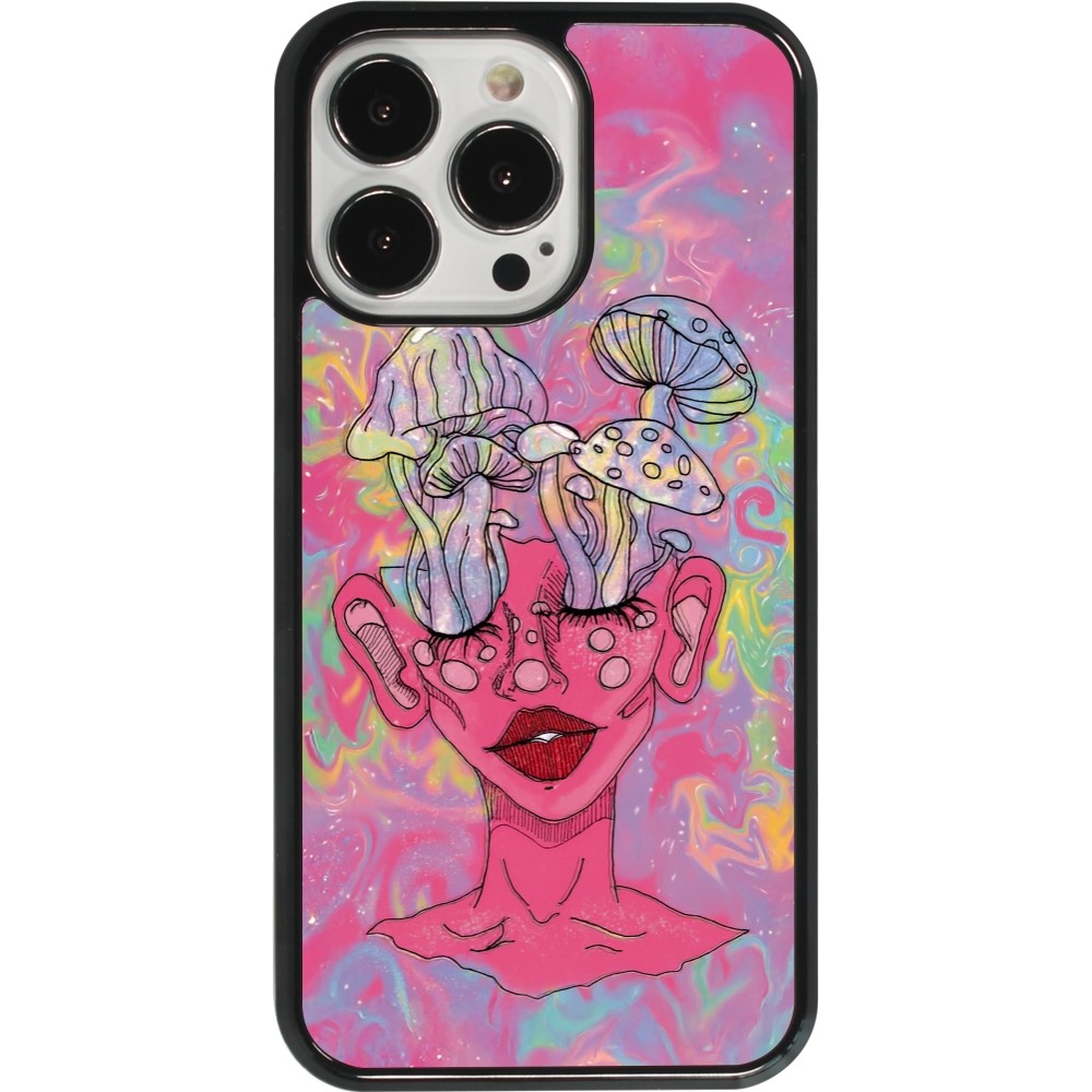 Coque iPhone 13 Pro - Psychedelic pink mushroom