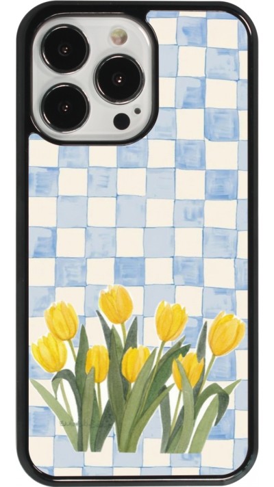 Coque iPhone 13 Pro - Blue vichy tulips 2026