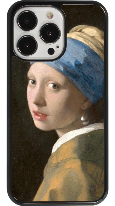 Coque iPhone 13 Pro - Tableau art - La Jeune fille à la perle - Johannes Vermeer