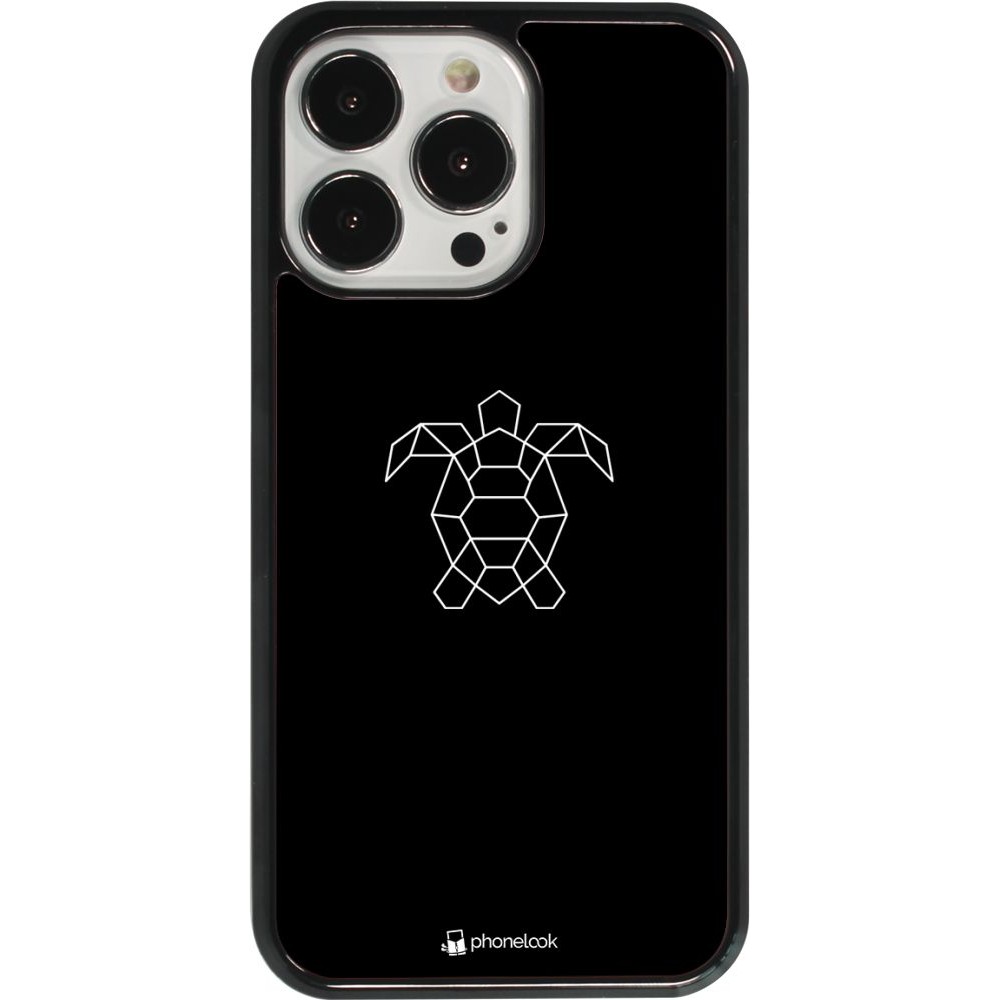 Coque iPhone 13 Pro - Turtles lines on black