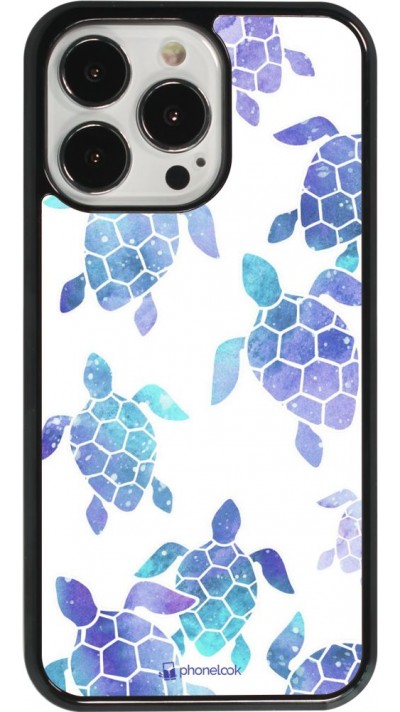Hülle iPhone 13 Pro - Turtles pattern watercolor