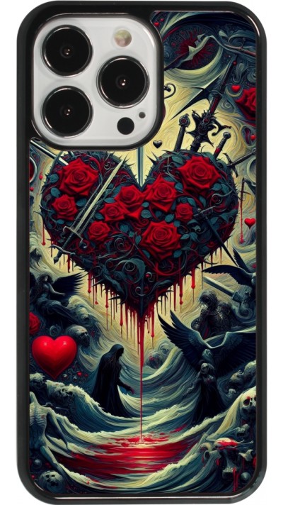 Coque iPhone 13 Pro - Dark Love Coeur Sang