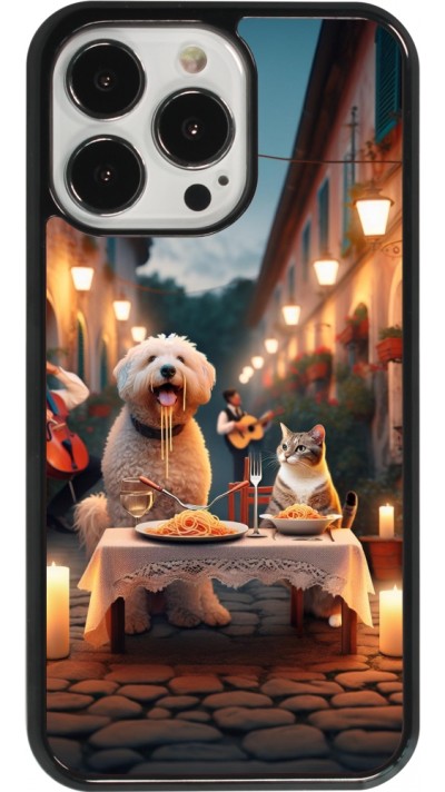 Coque iPhone 13 Pro - Valentine 2024 Dog & Cat Candlelight