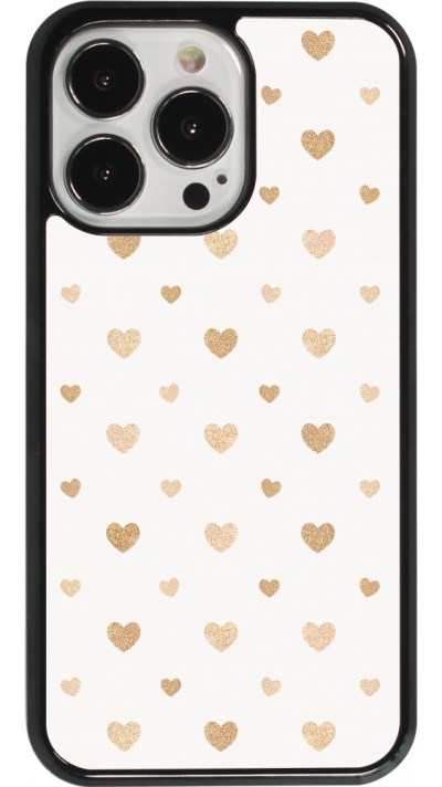 Coque iPhone 13 Pro - Valentine 2023 multiple gold hearts