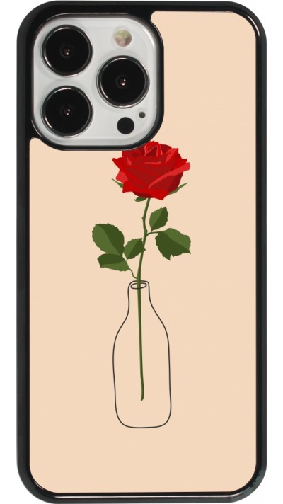 Coque iPhone 13 Pro - Valentine 2023 single rose in a bottle