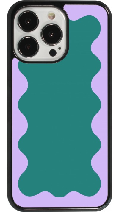 iPhone 13 Pro Case Hülle - Wavy Rectangle Green Purple