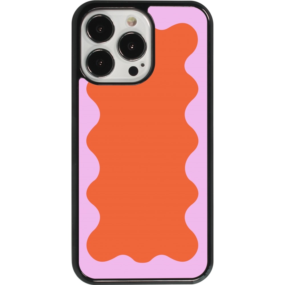 iPhone 13 Pro Case Hülle - Wavy Rectangle Orange Pink