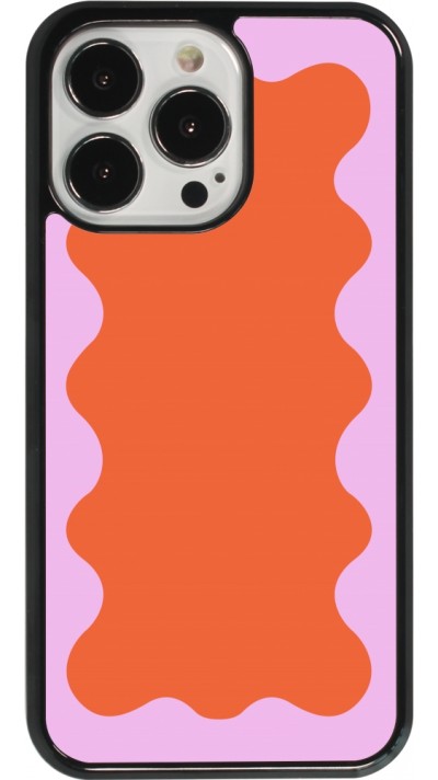 Coque iPhone 13 Pro - Wavy Rectangle Orange Pink