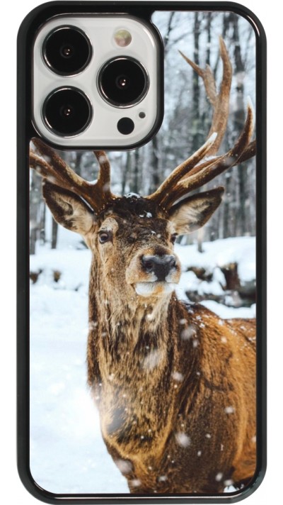 Coque iPhone 13 Pro - Winter 22 Cerf sous la neige