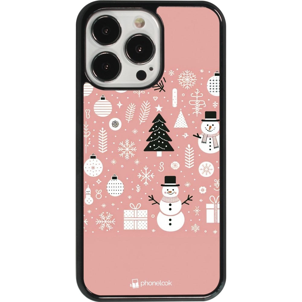 iPhone 13 Pro Case Hülle - Weihnachten 2024 Rose Schneemann Weihnachten