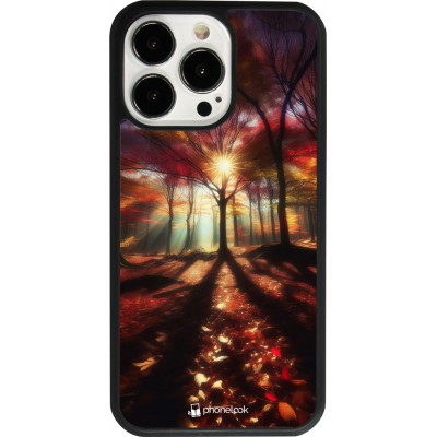 iPhone 13 Pro Case Hülle - Silikon schwarz Herbstlicher goldener Glanz