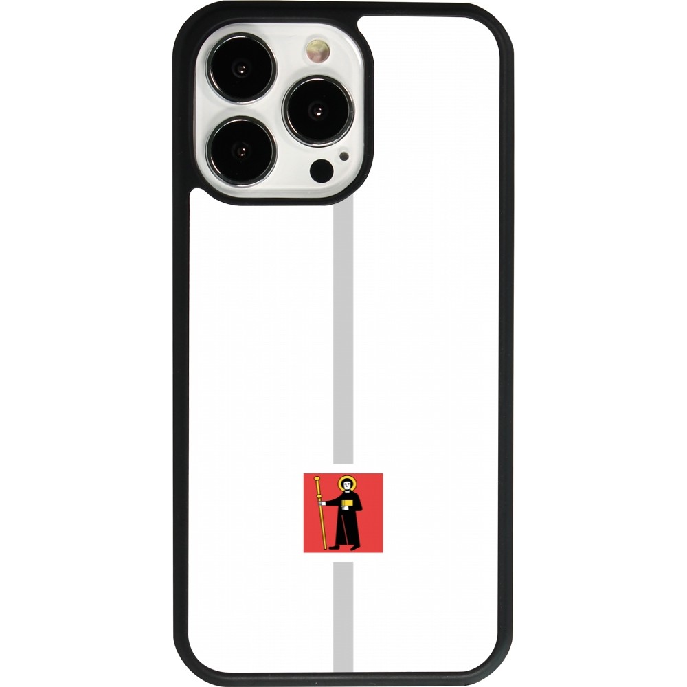iPhone 13 Pro Case Hülle - Silikon schwarz Kanton GL weiss