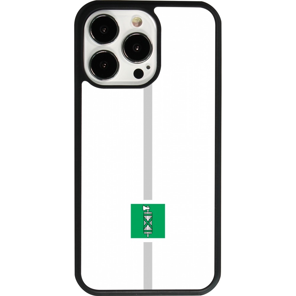 Coque iPhone 13 Pro - Silicone rigide noir Canton SG blanc