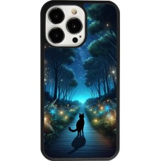 iPhone 13 Pro Case Hülle - Silikon schwarz Schwarze Katze Spaziergang