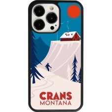 Coque iPhone 13 Pro - Silicone rigide noir Crans-Montana Cabane