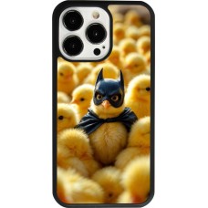 Coque iPhone 13 Pro - Silicone rigide noir Easter 2026 Chicken Batman