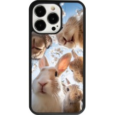 Coque iPhone 13 Pro - Silicone rigide noir Easter 2026 Rabbits